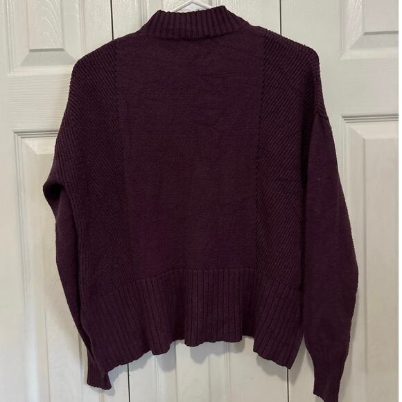 Badgely Mischka Purple Jewel Tone Mock Neck Viscose Blend Sweater XS - Picture 4 of 8